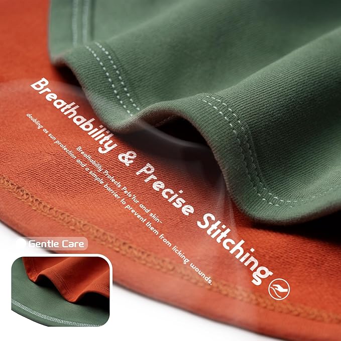 Koneseve Dog Shirt Soft Cotton Stretchy Clothes Comfy for Small Dogs Cat 2-Pack Rust & Mist Green XS