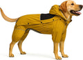LOVELONGLONG Fleece-Lined Dog Raincoat with Removable Hood – Waterproof Winter Full Body Dog Jacket – Windproof Snowproof Cold-Weather Suit – Yellow-F XS