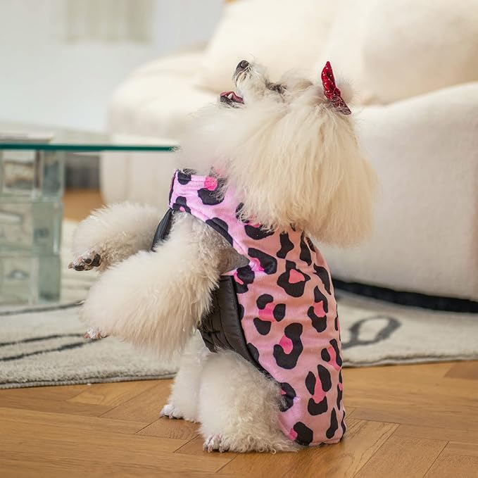 CuteBone Winter Dog Jacket Reversible Dog Vest Thick Adjustable Soft Coat with Leash Hole Waterproof Windproof for Small to Large Dogs