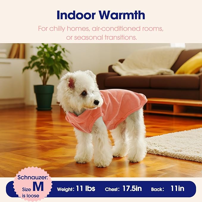 FUAMEY Dog Fleece Vest for Small Dogs,Warm Stretchy Dog Sweatshirts Pullover with Leash Hole Dogs Sweater Soft Pet Turtleneck Cozy Pet Vest Lightweight Sleeveless Orange XS