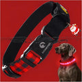 DOGWONG LED Dog Collar - Christmas Red Plaid Heavy Duty Light up Dog Collars - Rechargeable Waterproof - Lighted Dog Collars for Night Walking, Hiking, Camping(Red Plaid,S)