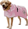 MAMORE Dog Raincoat Waterproof, Lightweight Adjustable Dog Rain Coat Hooded Poncho with Reflective Strip for Large Medium Small Dogs(Pink, Large)