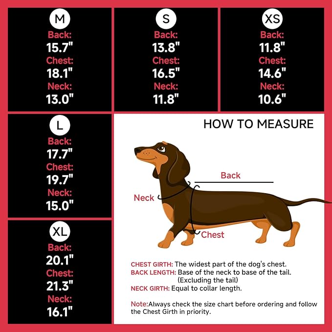 DORA BRIDAL Dachshund Coat, Fleece Lined Dog Winter Coat, Warm Dog Coats with Reflective Strips, Adjustable Waterproof Pet Jacket Clothes, XS