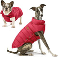 SPACE LION Dog Puffer Jacket, Down Winter Coat, Durable Outdoor Coat for Cold and Windy Conditions, Waterproof, Lightweight Jacket, Adjustable Fit for Small, Medium, Large Dogs(Red,12/M)
