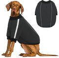 Queenmore Fleece Dog Sweater for Male Dogs, Soft Pullover Dog Sweatshirt with Leash Hole/Reflective Stripes – Cozy Winter Fleece Jacket for Small Medium Large Boy Puppy, Grey XXXL