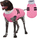 Kuoser Large Dog Coat, Winter Waterproof Dog Jackets for Large Dogs, Doggie Vest with Leash Hole, Cold Weather Coats Pet Snow Jacket for Labrador Beagle, Pink XXL