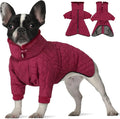IDOMIK Dog Winter Coat for Medium Dogs, Warm Dog Winter Jacket with Fleece High Collar, Zippered Cold Weather Coats for Dogs, Waterproof Doggy Snow Jacket Clothes,WineRed,M