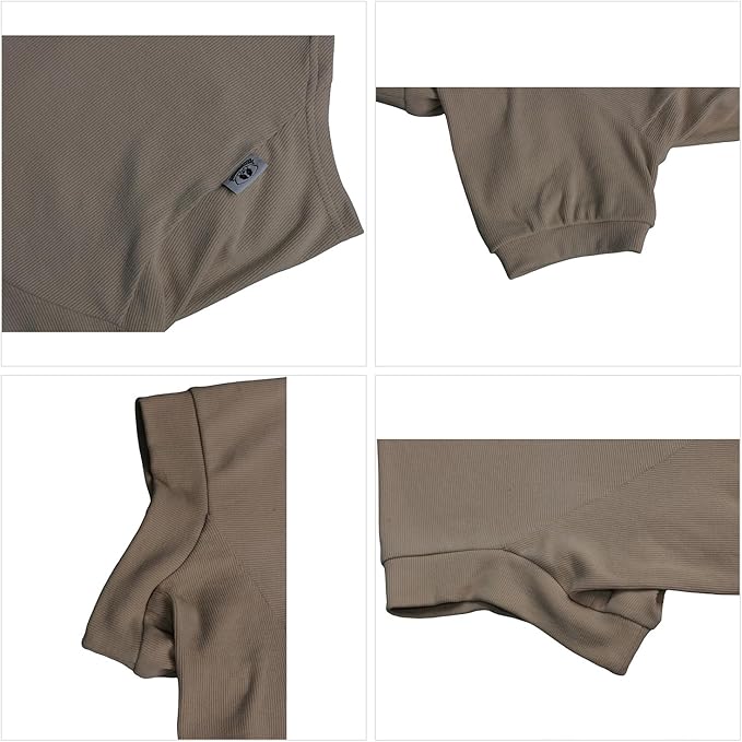 Lovelonglong Ribbed Dog T-Shirt Cotton Knitted Dog Sweaters for All Season Pet T-Shirts for Large Medium Small Dogs Beige L