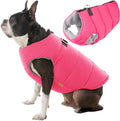 Gooby Padded Vest Dog Jacket - Solid Pink, X-Large - Warm Zip Up Vest Fleece Jacket with Dual D Ring Leash Water Resistant for Small to Medium Dogs