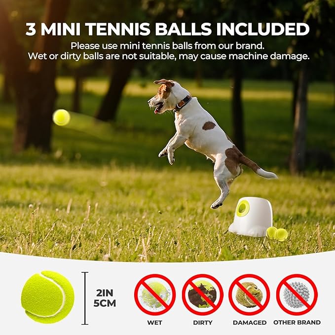 AFP Automatic Ball Launcher for Dogs Interactive Puppy Pet Ball Indoor Thrower Fetch Machine, 3 Balls Included (2 inch) for Small to Medium Dogs