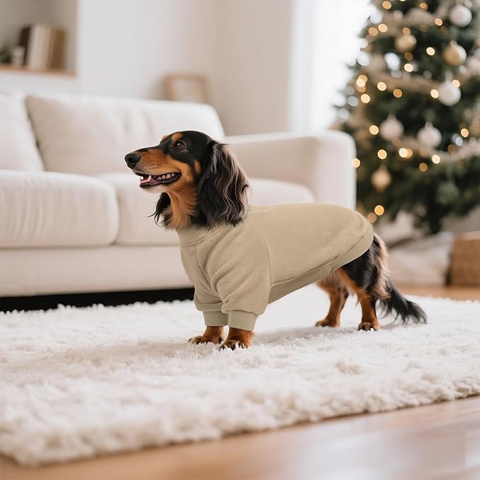 BRKURLEG Dog Sweater, Turtleneck Thick Dogs Sweatshirts Fleece Sweater, Dog Winter Coat for Small Medium Large Dogs, Pet Warm Sweaters with Zipper, Pullover Jacket with Sleeve (Light Coffee, XXXL)