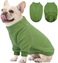 BRKURLEG Dog Sweater Dogs Warm Soft Fleece Sweaters, Turtleneck Sweatshirt for Small Medium Large Dogs, Dog Winter Coat, French Bulldog Pullover Jacket with Sleeve, Cold Weather Coat (Green, XL)