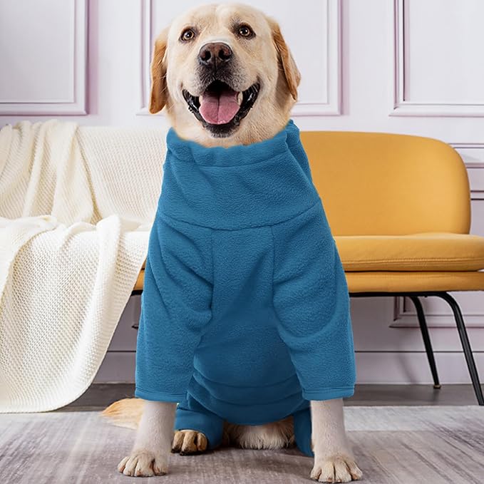 ROZKITCH Fleece Coat for Dogs, Pet Windproof Warm Cold Weather Jacket Vest Cozy Jumpsuit Apparel Outfit Clothes for Large Giant Dog Walking Sleep 3XL