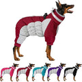 MIGOHI Full Body Dog Coat - Warm Reflective Large Dog Winter Coat with Harness,Turtleneck Fleece Jacket for Dogs,Four-Leg Windproof Puffer Jackets Snowsuit with Zipper for Small Medium Large Dogs,3XL