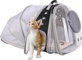 Dual Expandable Cat Backpack with Bubble Dome, Large Cat Carrier Space Capsule Clear Window, Fits up to 20 Pounds Fat Cat, Small Puppy and Bunny, Pet Travel Vet Bag