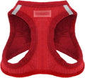 Best Pet Supplies - All Weather Mesh/Plush, Reflective, No Pull Harness for Small, Medium Dogs, Cats - Secure with Hook & Loop Fastener, Buckle, Double D-Rings - Red Corduroy, XS
