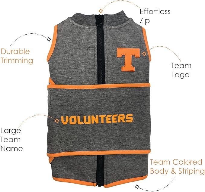 NCAA Tennessee Volunteers Dog Anxiety Shirt Calming Soothing Vest for Dogs Cats with Anxiety, Fears, Fireworks, Loud Noises, Dark, Lonely Keeps Dogs Calm Feeling Safe, Relaxing Jacket X-Small
