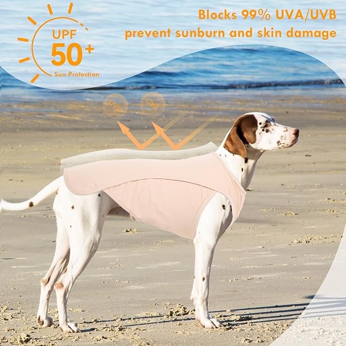 2 Pack Summer Dog Shirt, Quick Dry Cooling T-Shirts for Large Dogs, Sun Protection Breathable Vest, Durable Regulate Temperature Dog Clothes, Purple+Pink, 4XL