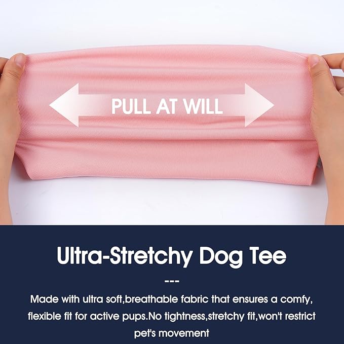 IECOii 2 Pack Summer Dog Shirt | Stretchy Fade-Resistant Fabric, Machine Washable Convenient,Home & Outdoor Clothes Fit for Medium Breeds, Pink+Green, XL