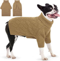 AOFITEE Dog Sweater, Dog Sweaters for Medium Dogs Girl, Warm Halloween Dogs Sweater, Winter Medium Pet Sweaters Female Male, Classic Turtleneck Knitwear for French Bulldog, Boston Terrier (Brown M)