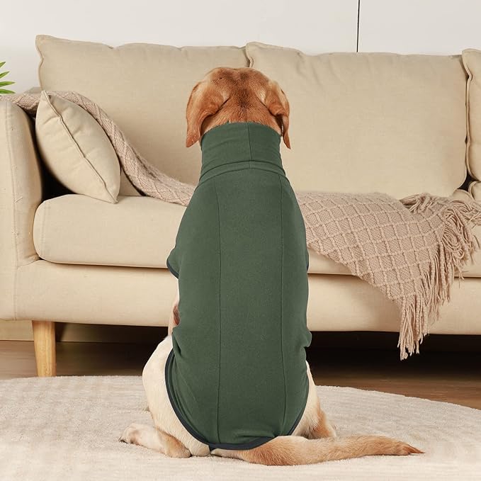 ROZKITCH Dog Winter Coat Soft Pullover Pajamas, Pet Windproof Warm Cold Weather Jacket Vest Cozy Jumpsuit Apparel Outfit Clothes for Walking Hiking Travel Sleep Green 4XL