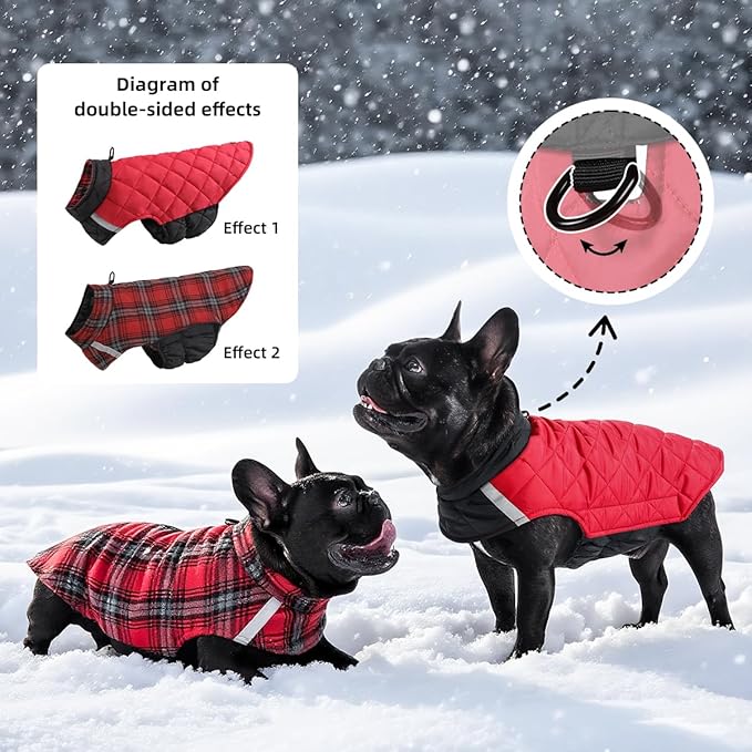 Reversible Waterproof Dog Coat - Adjustable Winter Jacket for Small to Large Breeds, Warm Cold Weather Apparel for Medium Dogs (Khaki & Yellow, Medium (Pack of 1))