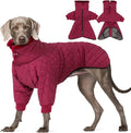 IDOMIK Dog Winter Coat for Large Dogs, Warm Dog Winter Jacket with Fleece High Collar, Zippered Cold Weather Coats for Dogs, Waterproof Doggy Snow Jacket Clothes,WineRed,XL