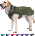Dogcheer Dog Coat, Waterproof Dog Jacket Reflective Pet Winter Coat with Adjustable Hook & Loop, Christmas Puppy Fleece Jacket Warm Turtleneck Snowsuit for Small Medium Large Dogs - Green, M