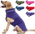 Dog Coat, Waterproof Winter Jacket, Warm Windproof Vest, Reflective Adjustable Turtleneck Coats for Medium and Large Dogs with Hook & Loop - Purple - L
