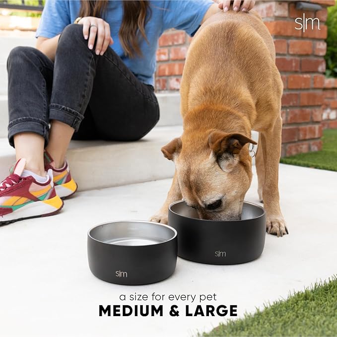 Simple Modern Stainless Steel Pet Water Bowl for Dogs & Cats | Reusable Insulated Stainless Steel Food Bowls for Dog Cat | No Tip No Slip BPA Free | Bentley Collection | Medium (32oz) | Lavender