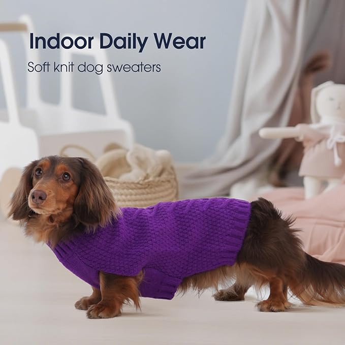 IECOii Large Dog Sweater - Thick Warm Neutral Purple-XL for Male or Female Dogs, Perfect for Christmas, Thanksgiving, Halloween - Fits Beagle, Corgi & More