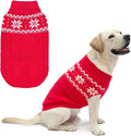 Warm Winter Pink Dog Sweater - Cold Weather Pet Clothes for Small Medium Large Dogs Indoor Outdoor, Soft Classic Knit Puppy Apparel Coat, Red, XL