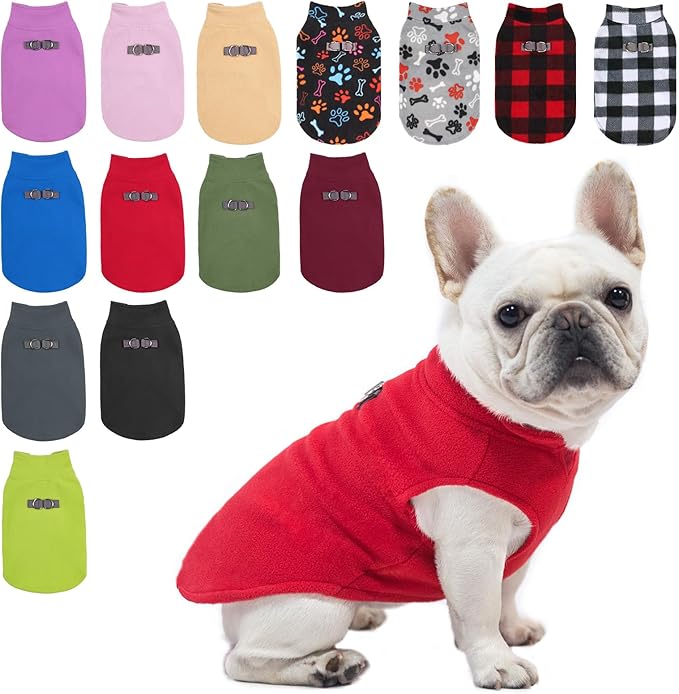 BEAUTYZOO Dog Fleece Vest Sweater Winter Jacket for Small and Medium Dogs with D-Ring Leash Cold Weather Coat Hoodie for XS S M Dogs Boy or Girls