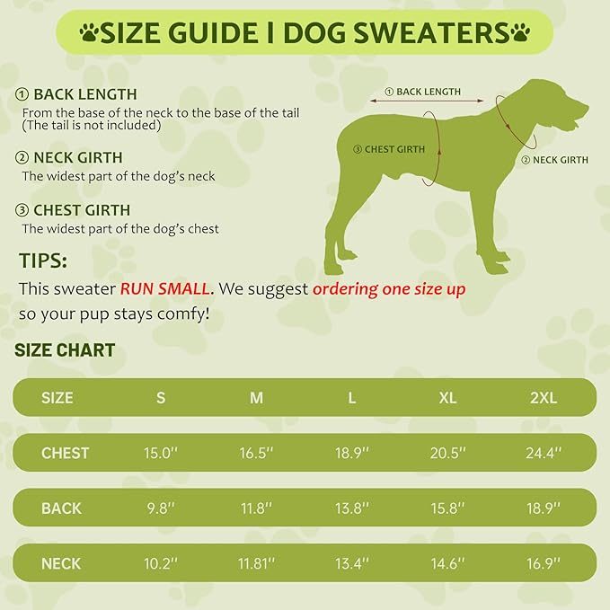 Small Dog Sweater, Knitted Striped Pullover Dog Clothes for Cold Weather, Thick Warm Cozy Stretchy Sweater for Chihuahua, Bulldog, Dachshund, Pug(Green & White Strip, M)