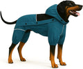 LOVELONGLONG Waterproof Dog Raincoat with Removable Hood – Outdoor Full Body Dog Jacket, Windproof Snowproof Shell Suit – All Season Pet Rain Gear Ocean Teal XS