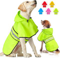 Dog Raincoat - Waterproof Dog Rain Jacket with Leash Hole, Lightweight Hooded Pet Rain Coats, Reflective Doggy Slicker Poncho for Dogs Walking(M, Green)