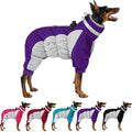 MIGOHI Full Body Dog Coat - Warm Reflective Large Dog Winter Coat with Harness,Turtleneck Fleece Jacket for Dogs,Four-Leg Windproof Puffer Jackets Snowsuit with Zipper for Small Medium Large Dogs,XL