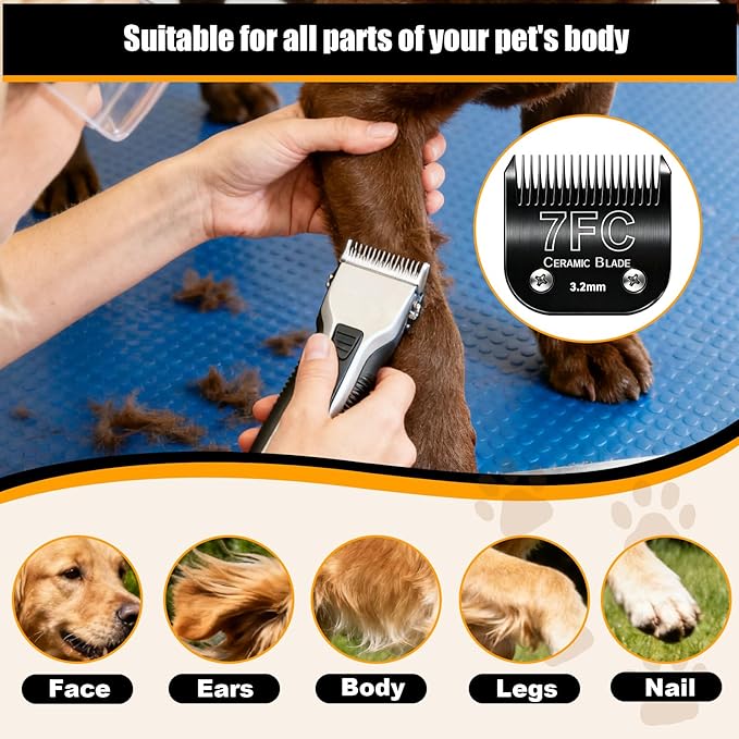 Dog Grooming Clipper Blades Replacement Compatible with Andis Dog Clippers,Most OsterA5, Wahl KM Series Pet Clippers (Black(3FC+4FC+5FC+7FC))