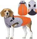 Dog Coat Waterproof,Warm Dog Winter Jacket with Harness Built in Windproof Snow Jakcet with Fleece Lining Reflective Thermal Cold Weather Coats for Large Dogs,Windproof Pet Snowsuit,Orange,L