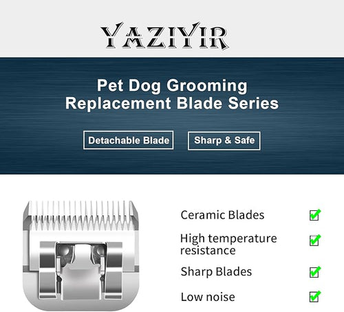 40# Pet Dog Grooming Detachable Ceramic Blades,Compatible with Andis,Oster A5,Wahl KM10 Clippers,Cut Length 1/100"(0.25mm)-2 PCS