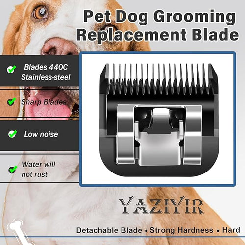 3 Pack 4FC Detachable Dog Grooming Steel Blades,Compatible with Andis,Oster A5,Wahl KM-10 Series,Cut Length 3/8" 9.5MM （Black）