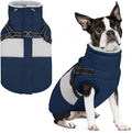 SUNFURA Small Dog Coat with Harness Built in, Warm Dog Jacket Winter with Zipper On Back, Waterproof Pet Snow Jacket Snowsuit Pet Sweater Clothes for Schnauzer, Yorkshire Terrier, Navy Blue S