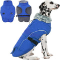 DENTRUN Medium Dog Winter Jacket - Warm Reflective Windproof Coat, Adjustable Neck & Snap Closure, Water Repellent Thick Fleece Vest, Fleece Lined for Beagle Pug, Blue, M