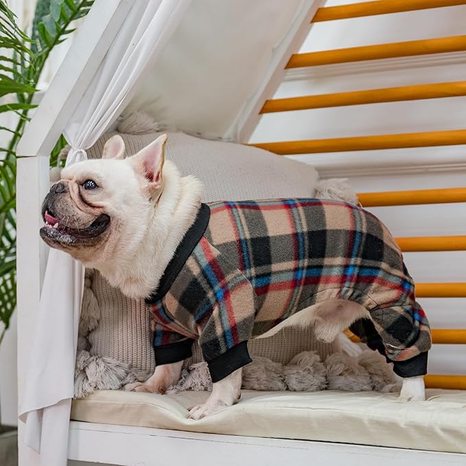 SCENEREAL Fall Dog Pajamas for Small Dogs, Thanksgiving Small Dogs Sweater, Soft and Warm Puppy Clothes, Holiday Onesie Christmas Outfits for Doggie Cold Winter - Dog Jammies Pjs