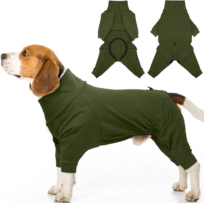 Dog Winter Coat,Full Body Pajamas Onesie Warm Dog Cold Weather Jacket,4-Legged Onesie Jumpsuit,High Collar Snowsuit Sweater for Walking, Hiking, Travel, Home Wear