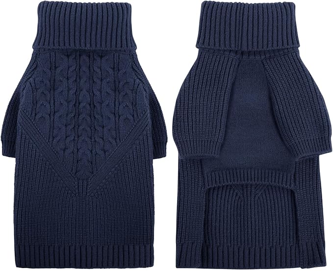 Queenmore Precious Winter Dog Knit Wear XXL - Perfect for Boys or Girls, Ideal Xmas Gift for Big Dogs - Warm & Chunky NavyBlue Color
