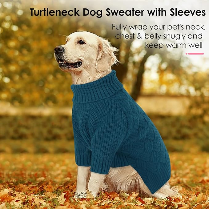 AOFITEE Dog Sweater, Warm Dog Sweaters for Large Dogs, Halloween Dogs Sweater, Turtleneck Girl Pet Sweaters, French Bulldog Sweatshirt, Knit Female Male Pet Knitwear for Winter Fall, Large