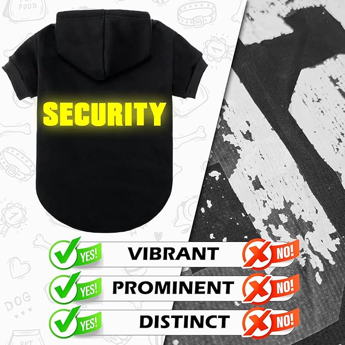 EXPAWLORER Security Dog Hoodie Puppy Sweater - Dog Sweatshirt Soft Fleece Lined Pet Clothes, Cold Weather Hooded Jacket Coat Keep Warm for Small Medium Large Dogs, 3X-Large