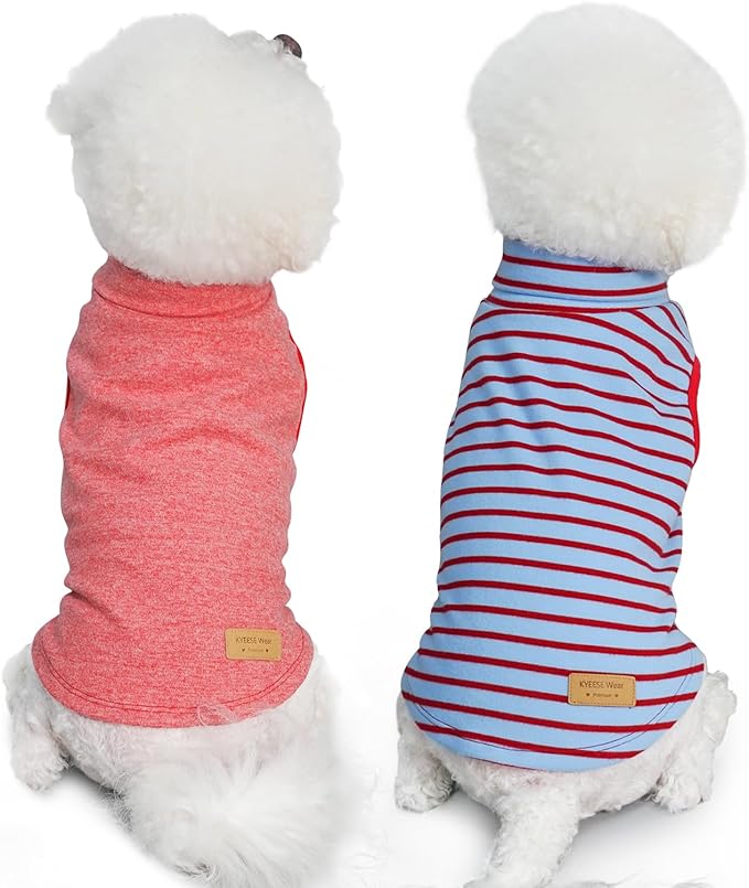 KYEESE 2Pack Dog Sweater Warm Dogs Clothes Stretchy Dachshund Clothes Turtleneck Dog Sweaters for Medium Dogs Girl Soft Pet Coats Turtleneck Pets Sweatshirt