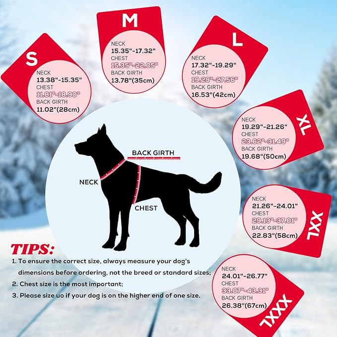 EMUST Dog Jacket Winter, Cozy Windproof Dog Jacket for Cold Weather, Solid Color Pet Vests for Winter for Medium Dogs, Red M